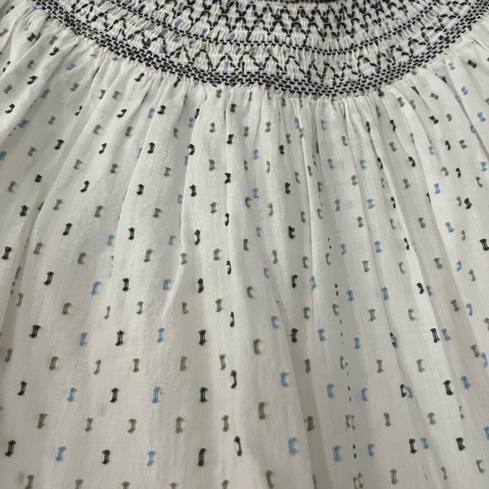 Loft White Smocked Peasant Top - Picture 2 of 4